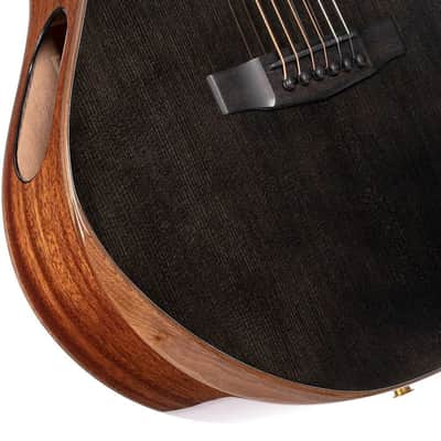 Cort MODERNBLACK Modern Concert Body Venetian Cutaway Solid European Sitka Spruce Top Walnut Reinforced Mahogany Neck 6-String Acoustic-Electric Guitar w/Hard Case image 5