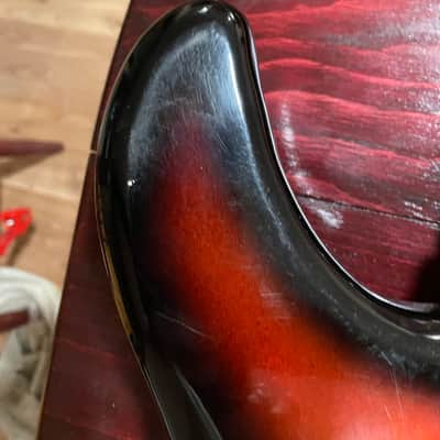 Vintage 1960s Teisco Silvertone Guitar 3 Pick Ups Guitar Mosrite Univox Shape Very Clean image 7