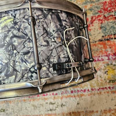 Bucks County Drum Co. 14x7" Relic Series Mahogany Snare in Charcoal Pearl image 8