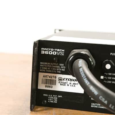 Crown Macro-Tech 3600VZ 2-Channel Power Amplifier CG0127T image 10