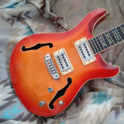 RWG Raven West Guitars RG450 PRS Style 2000 ish - Cherry Sunburst Flame image 2