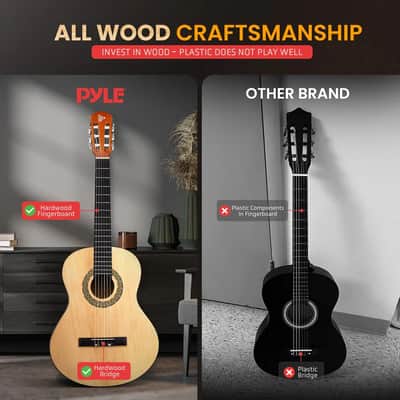 Acoustic Guitar Kit, Beginner 3/4 Size, All Wood, 36" Natural Ash image 3