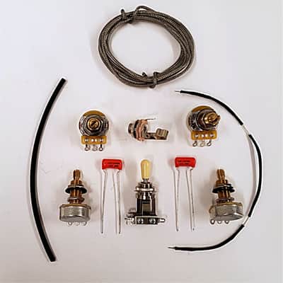 Premium Wiring Harness Kit for Les Paul - CTS 525k Premium Pots .022 Orange Drop Caps image 2