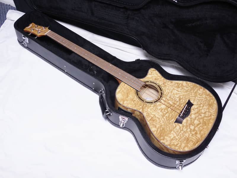DEAN Exotica Quilt Ash acoustic electric 4-string BASS guitar w/ Case NEW EQABA - B-stock image 1