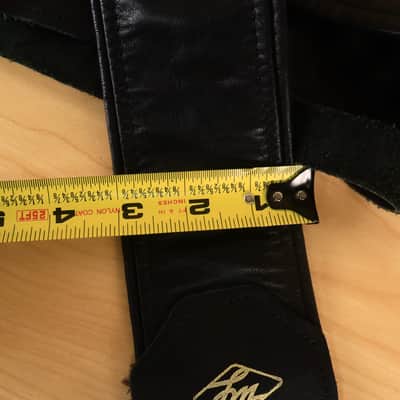 LM Black Leather 3" Inch Bass Guitar Strap image 8