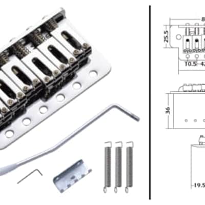 Tremolo Bridge Set for Strat Style Guitars Gold SB002-GD image 4