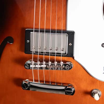 Epiphone Bonehead Signature Riviera Semi-Hollow Electric Guitar - Dark Tobacco Sunburst with Hardshell Case image 11