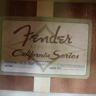 Fender Sonoran SCE Acoustic Guitar, Surf Green w/ Matching Headstock image 3