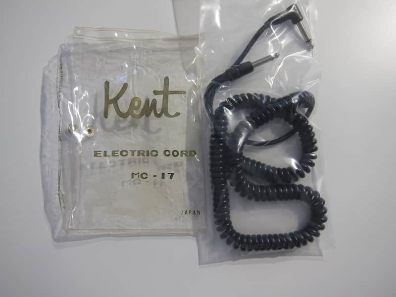 Kent Curly or Coil Cord Guitar Cable MIJ NOS Authentic Vintage Accessory Case Candy Circa-1960s-1970s-Black image 1