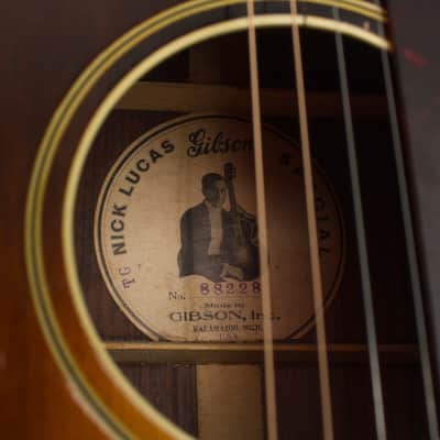 Gibson TG-Nick Lucas Special Flat Top Tenor Guitar (1932), ser. #88228, original black hard shell case. image 13