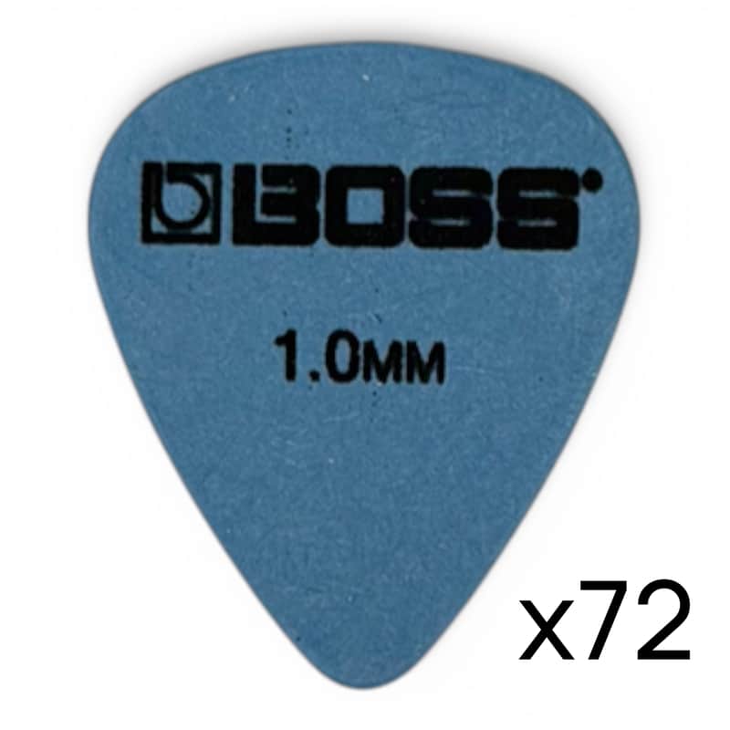 BOSS BPK-72-D100 Delrin Guitar Picks 1.0 mm Heavy Made in USA (Compare with Tortex Blue), 72-Pack image 1