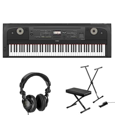 Yamaha DGX670 88-Key Grand Piano, Black, with Stand, Bench, Sustain Pedal, and Studio Headphones image 1