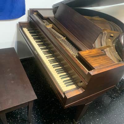 M Schulz and Co Baby Grand Piano 1920 Walnut Case. Tuned, reshapen hammers, and fully functional image 1