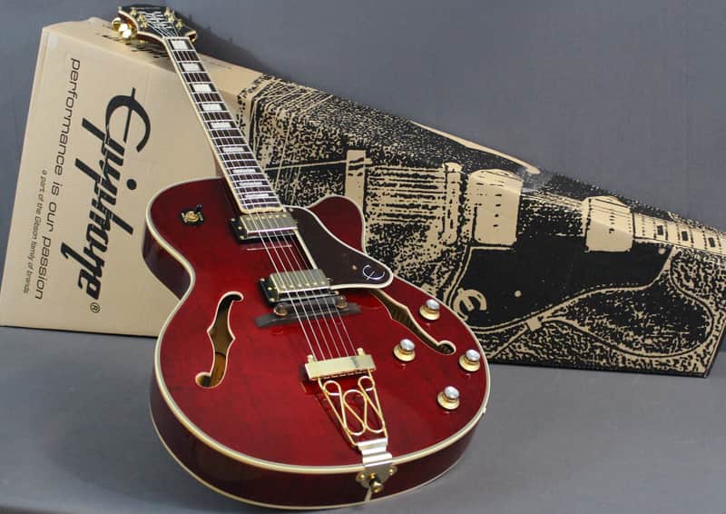 Epiphone Joe Pass Emperor II Pro Archtop Hollowbody Electric Guitar Wine Red image 1