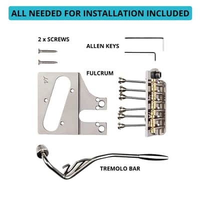 Vega-Trem VT2ND Teletrem Modern Telecaster Guitar Tremolo Bridge For Tele No Mods Easy Installation with logo image 4
