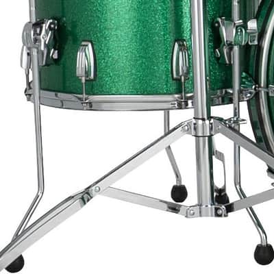 Ludwig *Pre-Order* Classic Maple 14x14" Green Sparkle Floor Tom Drum w/Legs | Made in the USA | Special Order | Authorized Dealer image 1