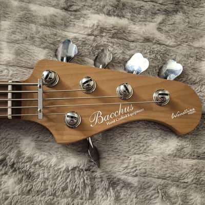 Bacchus Japan Tune-Up WL-524 H.J. FREAKS Signature - 24-Fret Jazz Bass - 5-String - Active / Passive - Natural Green image 7