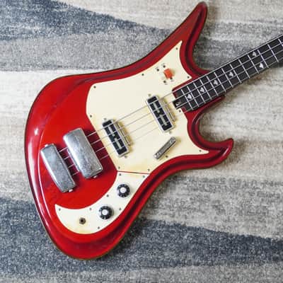 Rare 1965–1966 Teisco Spectrum Series EBX-200 Bass Metallic Red Vintage MIJ Bizarre Bass image 2