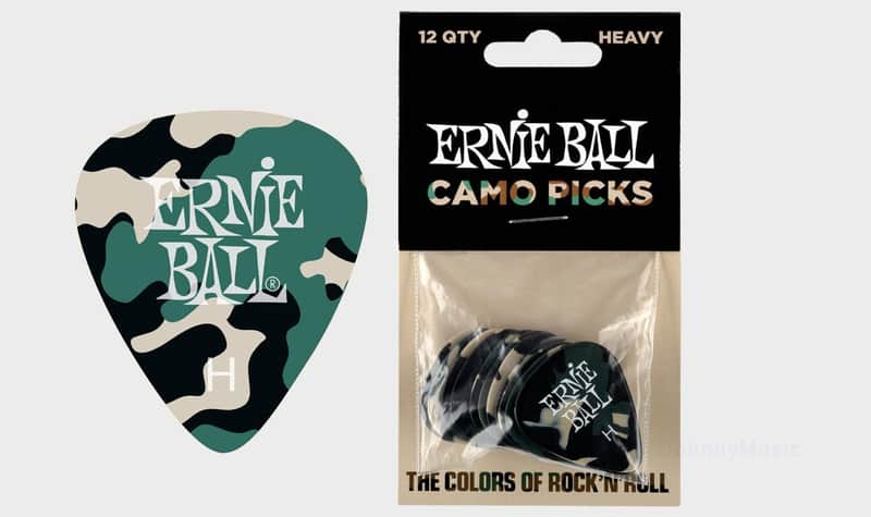 Camouflage Cellulose Picks Heavy 12-Pack celluloid hvy-gauge .94mm world-standard pick specs in camo image 1