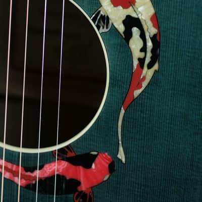 MINT 2000 Taylor GSLJ Living Jewels Aqua Blue Koi Fish Guitar! Bearclaw Quilted GS image 16