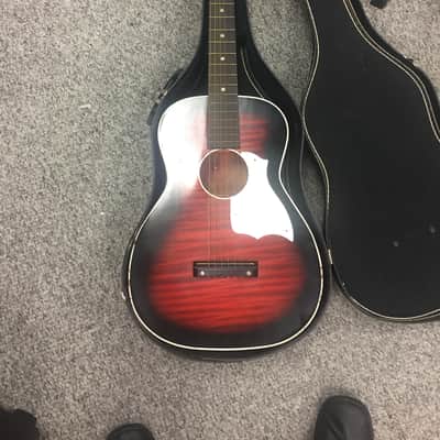 Harmony Stella H933 F-70 Acoustic guitar 1960's Dark Red Burst image 2
