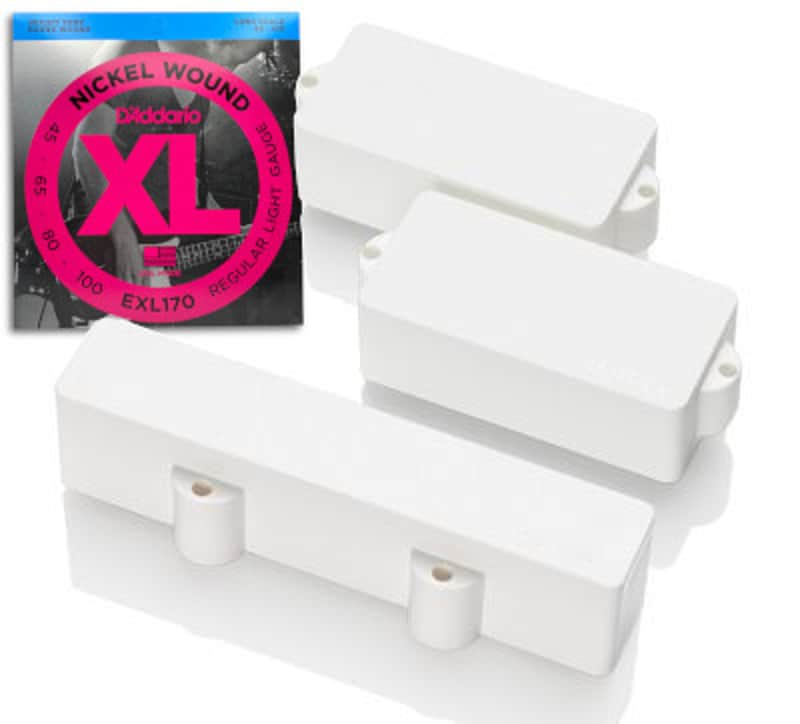 EMG PJ 4 String Bass Pickup Set - White (FREE STRINGS) image 1
