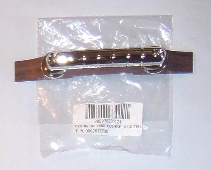 Gretsch® Rocking Bar Nickel Guitar Bridge W/Rosewood Base~0062616200~16" Radius~Brand New image 1