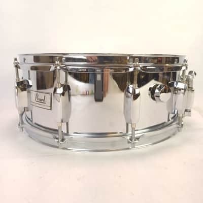 Pearl 5.5x14"Steel Shell Snare Drum 8-Lug Vintage 90s +Muffler Throw-Off/Butt SS image 8