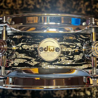 DW 3.14" x 14" Collector's Series Maple Pi Snare Drum - Black Oyster Glass w/ Chrome Hardware image 2