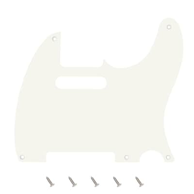 Vintage Original '51–'59 5-Hole Tele Pickguard 1.5mm/0.059inch Thin Thickness Straight Edge 1 Ply Tele Scratch Plate for USA/Mexican Vintage Style Telecaster JT/HB-19 Vintage White image 1