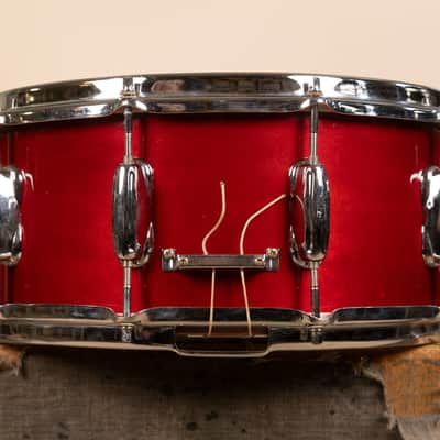 1990s Slingerland 6.5x14 Artist Cherry Stain Snare Drum image 3