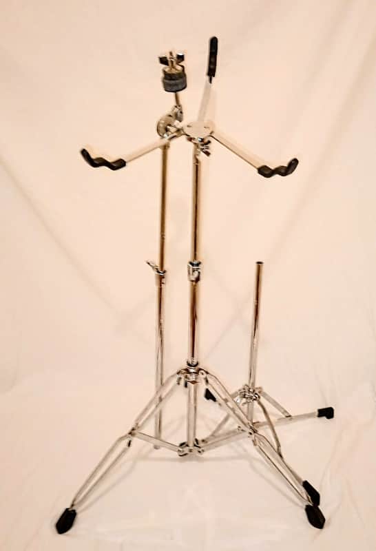 UNMARKED MULTI-STAND W/ SNARE, CYMBAL, XYLO BASKETS - CHROME - FREE SHIP TO C-USA! image 1