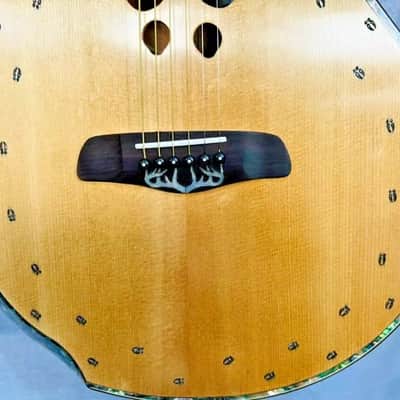 Blueberry Handmade Grand Concert Acoustic Guitar White-Tail Deer Motif image 16