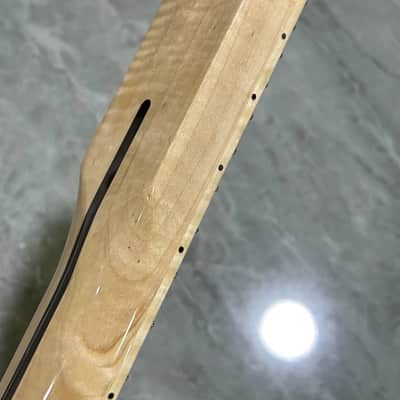 Stainless 22 Frets gloss Left hand  flame maple electric guitar neck parts scale length：25.5 inches. image 4