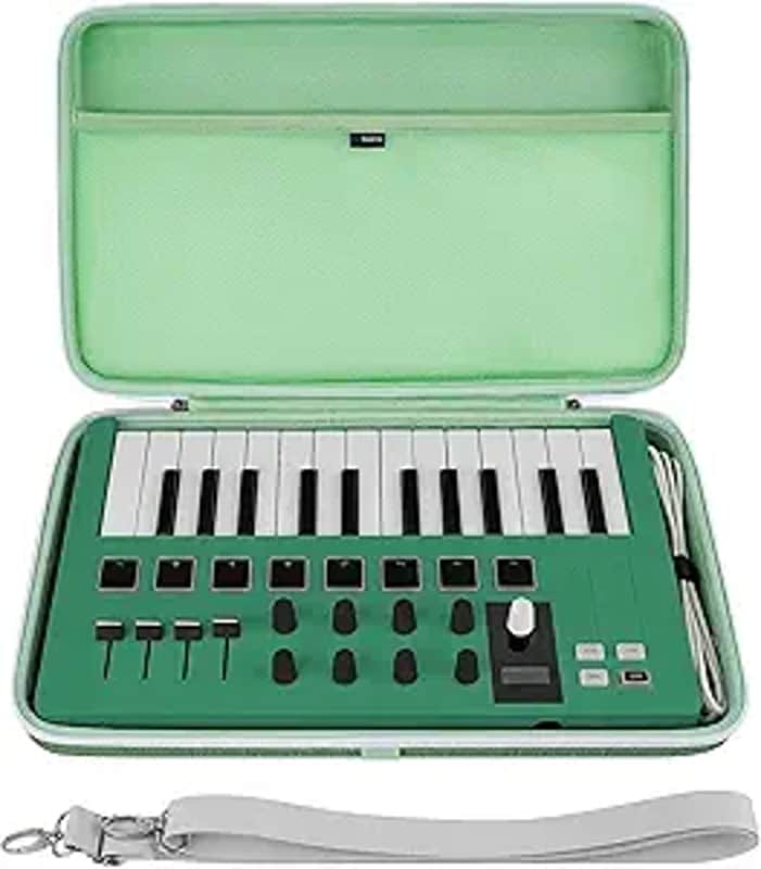 USB MIDI Keyboard Controller Hand Case, Compatible with Arturia MiniLab 3 / MiniLab MkII 25 Slim-Key, Hard Shell Travel Carrying Bag (Mint Green) image 1