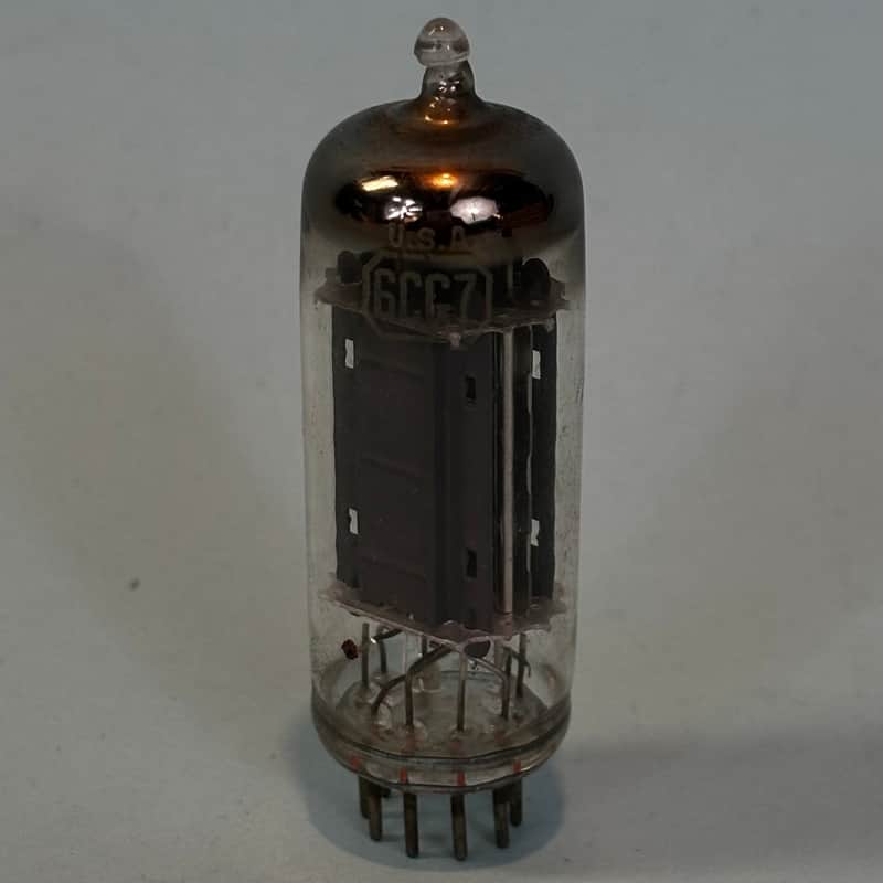 RCA 6CG7 6FQ7 Vintage Gray Plate Halo Getter Tube! T430 image 1