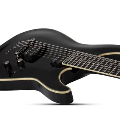 Schecter 2564 C-7 Blackjack Black Gloss Electric Guitar image 4