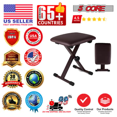 5 Core Keyboard Bench 2 Inch Padded Cushioned Piano Stool Height Adjustable 19" Guitar Seat Portable image 9