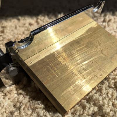 ABM 5200 2-Point Modern Tremolo Guitar Bridge. Chrome, Solid Bell-Brass Guitar Bridge, Complete image 7