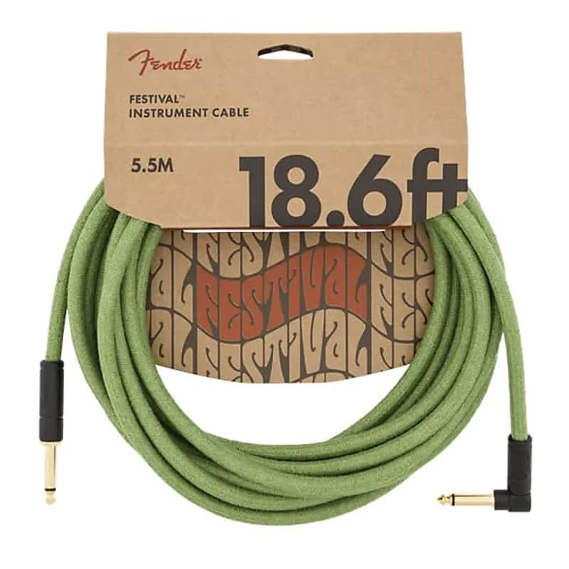 Fender Festival Straight / Angled TS Hemp Instrument Cable - 18.6' image 1