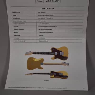 2023 Fender Mod Shop Telecaster Left-Handed | Mystic Aztec Gold Finish image 17