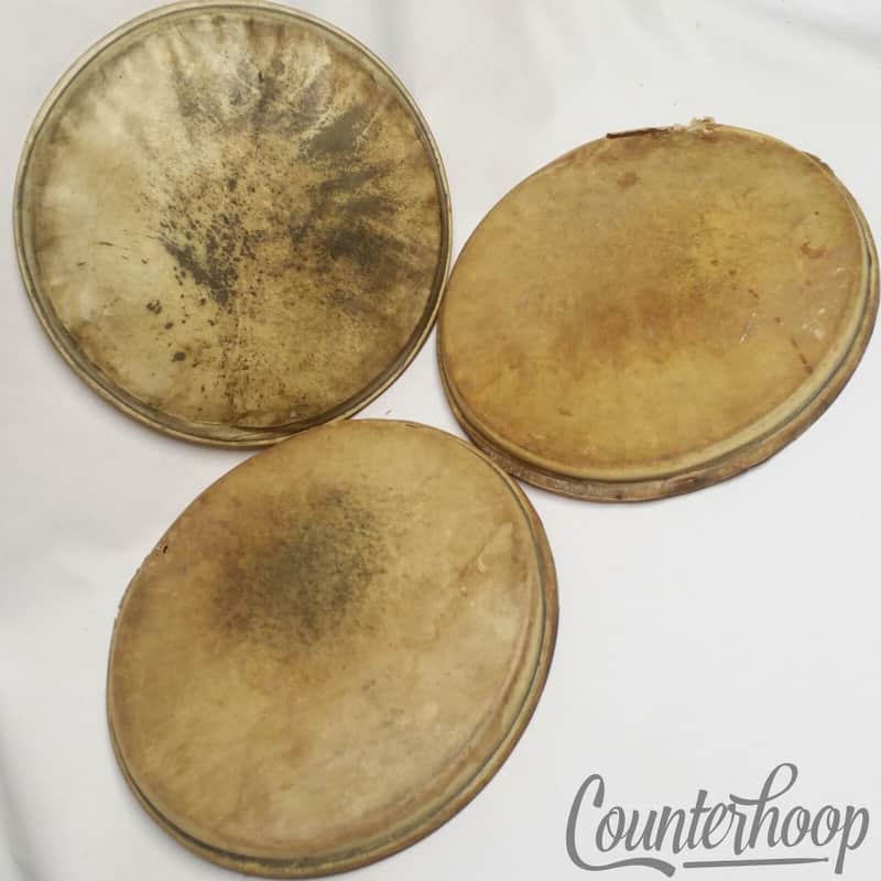 *Ludwig WFL 3x 13" Calf Skin Tom Drum Batter/Resonant Heads Calfskin Vintage 40s image 1