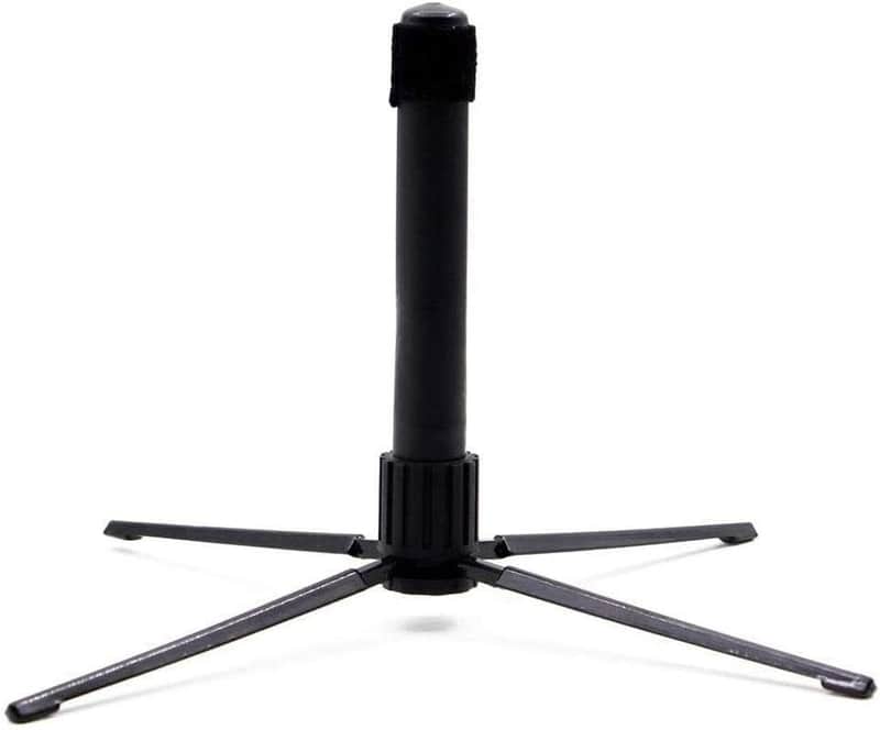 Portable Flute Stand Holder Metal Foldable Support 4-Leg Stand Wind Instrument Accessory Black image 1