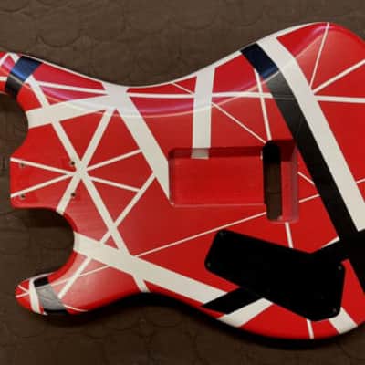 LOCKE CUSTOMS - KRAMER "ORLANDO HARD ROCK CAFE STRIPES"  FLOYD ROSE BODY FRANKENSTRAT EVH 5150 image 2