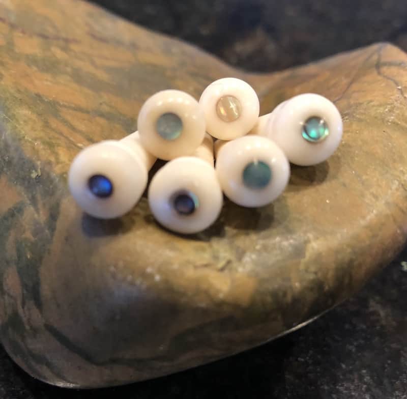 Bob Colosi for Martin Authentics Bone Bridge Pins with Abalone Inlays 2A.230 image 1