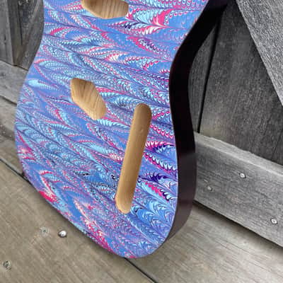 Tonebomb Fender Style Telecaster 2 piece ash tele body Marbled Italian paper top image 6