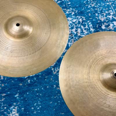 PAPER THIN 14” 1950s Small Stamp Zildjian A VINTAGE Hihats 688g 870g image 10