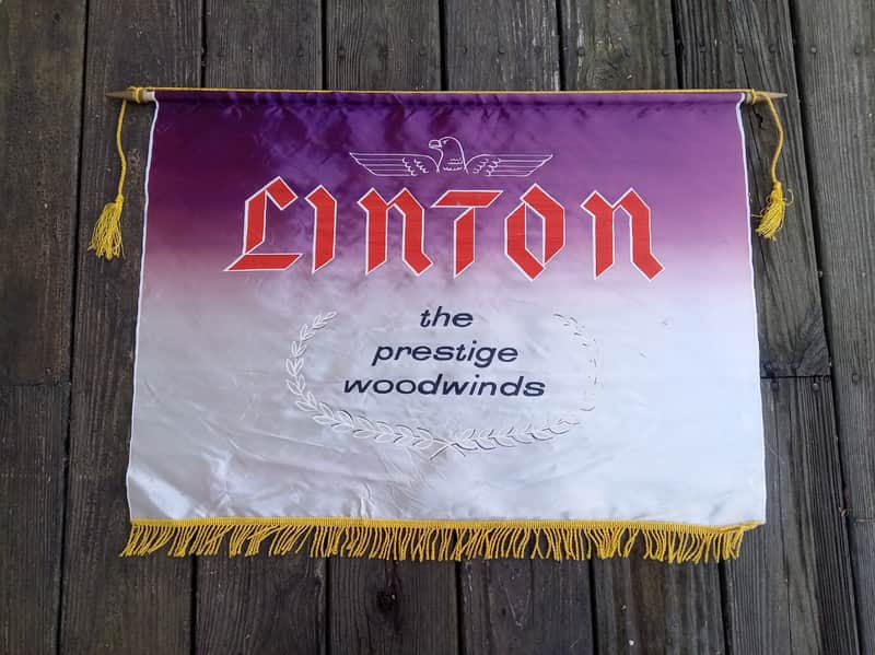 Vintage 1960's Linton Woodwinds Authorized Dealer Banner! Rare, Original Music Store Display Sign! image 1