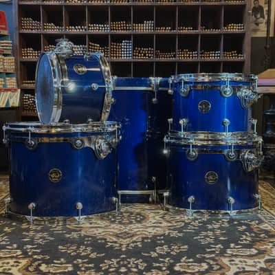 USED 1996 DW Pre-Collectors Birch Drum Set in Dark Blue Lacquer w/ Mini Turret Lugs - 18x22, 8x10, 9x12, 10x14, 12x16 image 3
