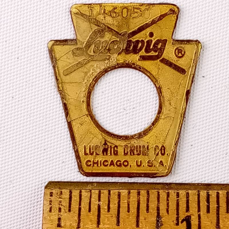 Ludwig #146050 Keystone Badge 1965 Brass Vintage Chicago,IL Snare/Tom/Bass Drum image 1